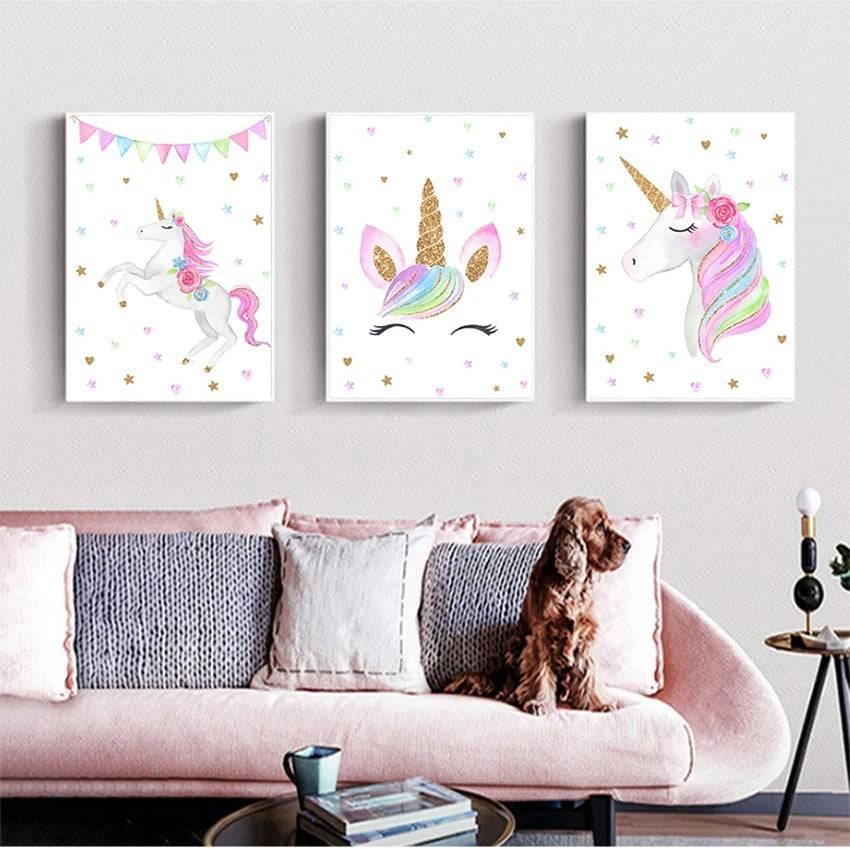 Affiches licorne, arc en ciel, gâteau - Mon alpaga