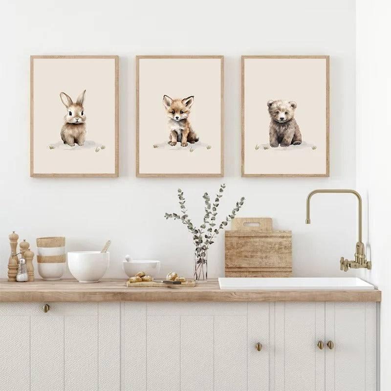 Affiches petits animaux des bois - Mon alpaga