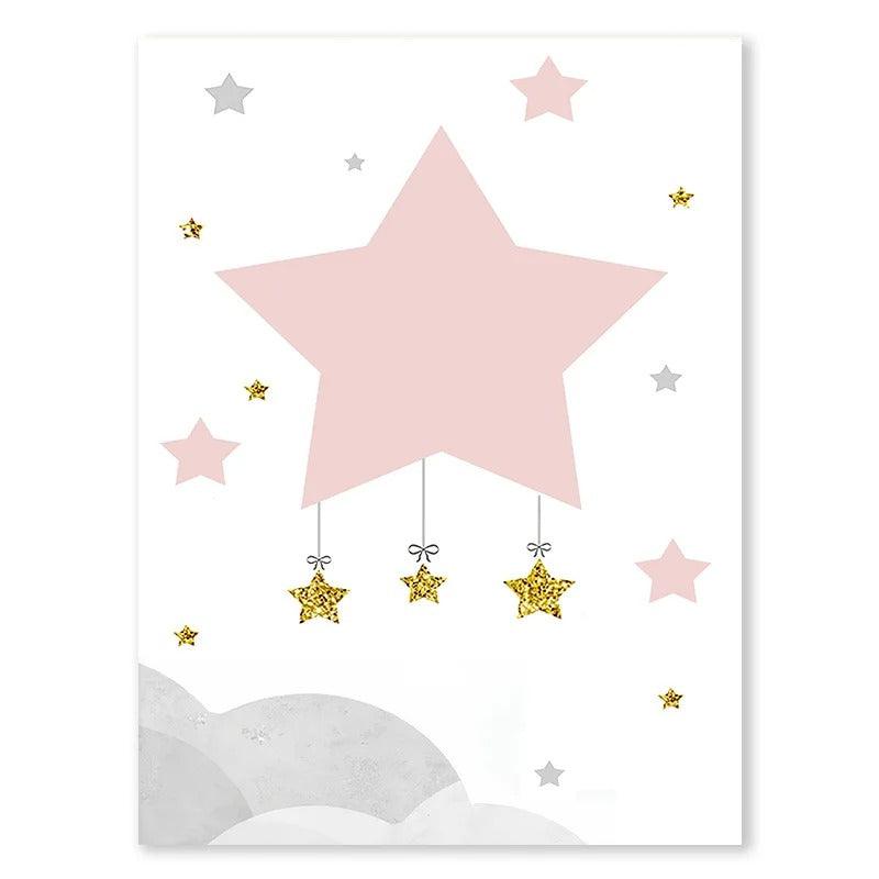 Affiches arc en ciel rose