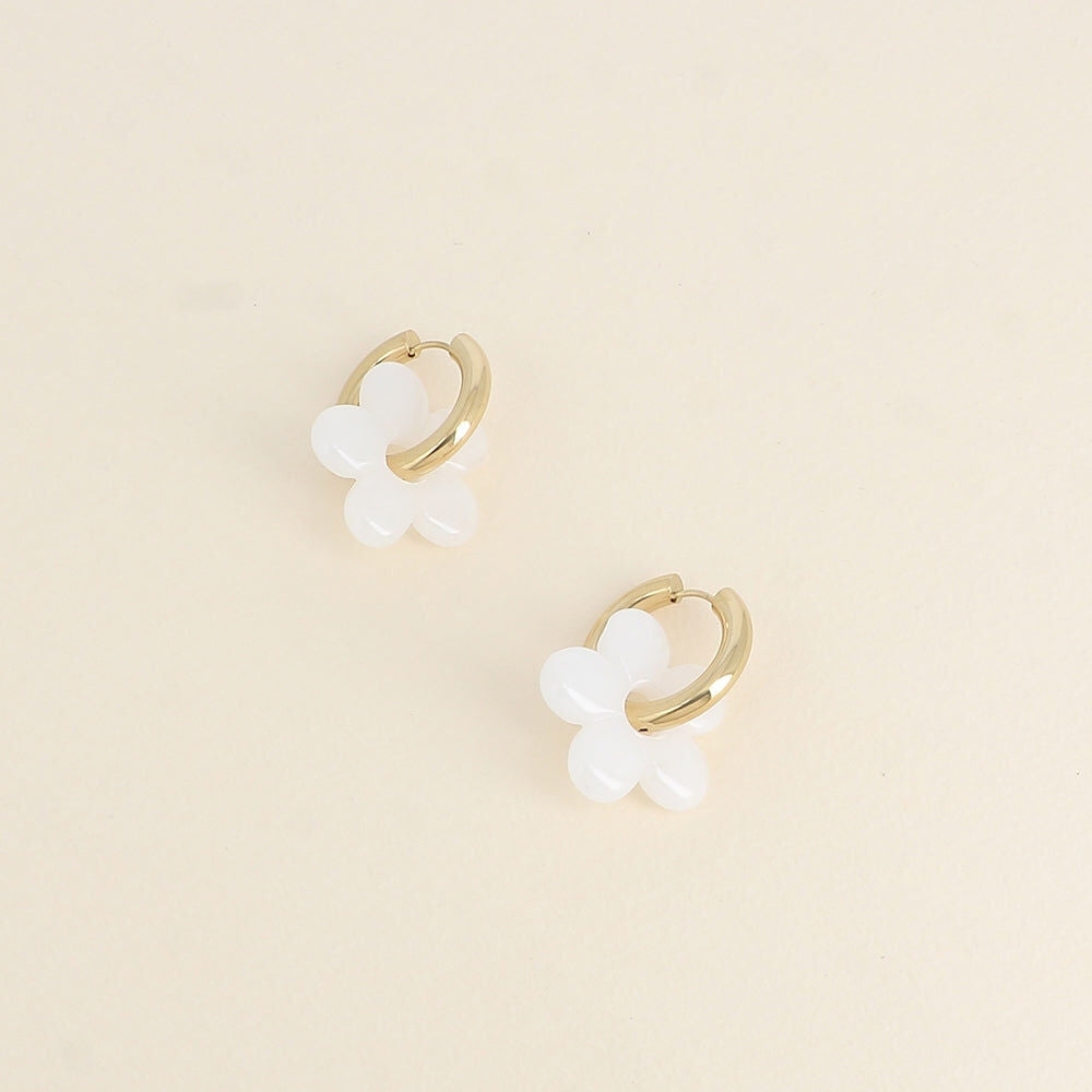 Boucles d'oreilles créoles en résine - différents coloris