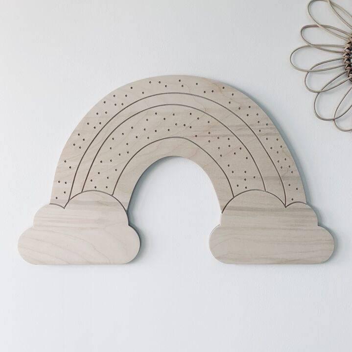 Décoration en bois - L'arc-en-ciel - Grand format - Mon alpaga