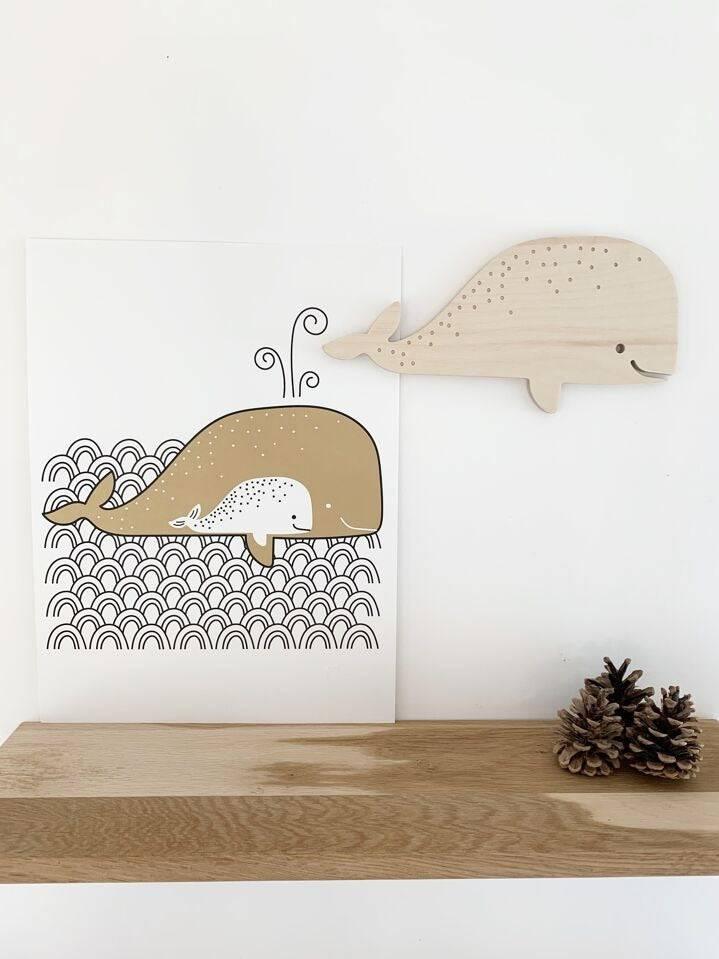 Décoration en bois - La baleine - Petit Format - Mon alpaga