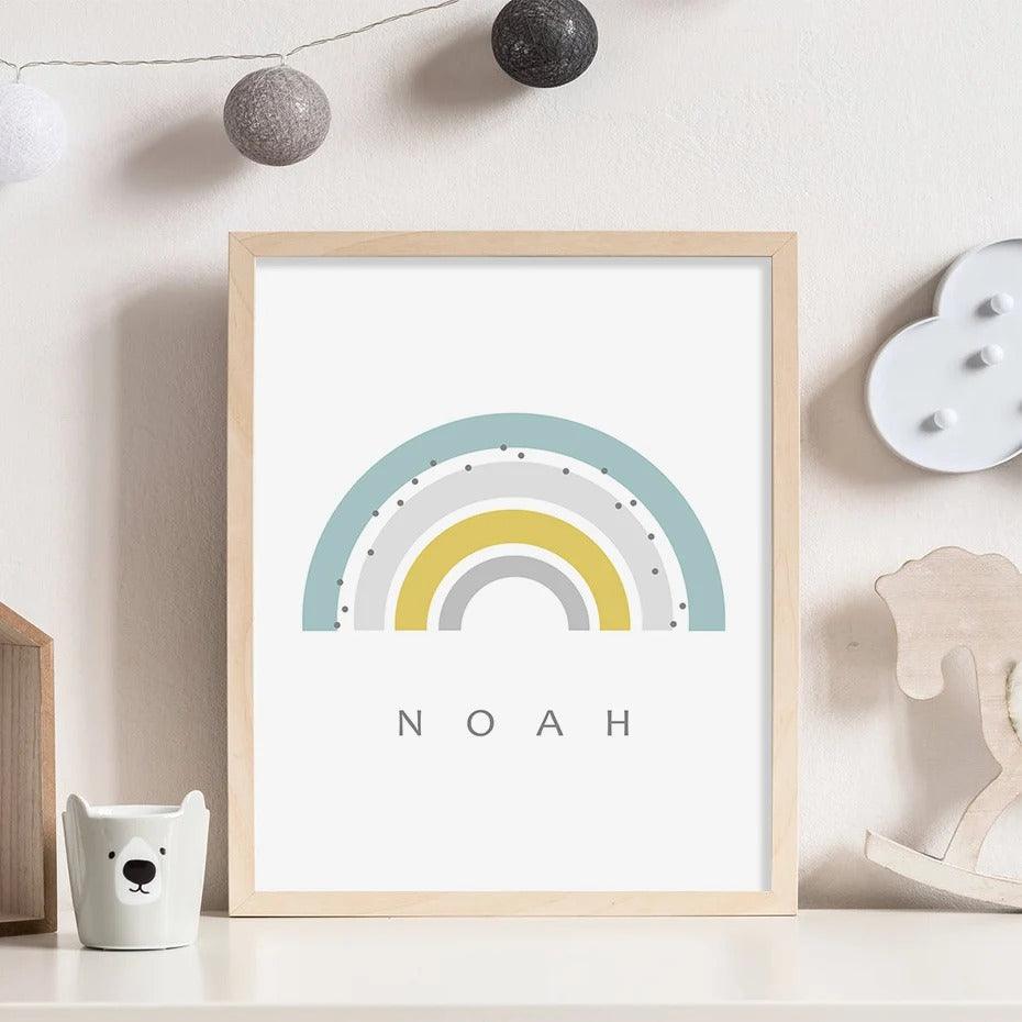Affiche arc en ciel personnalisé - Mon alpaga