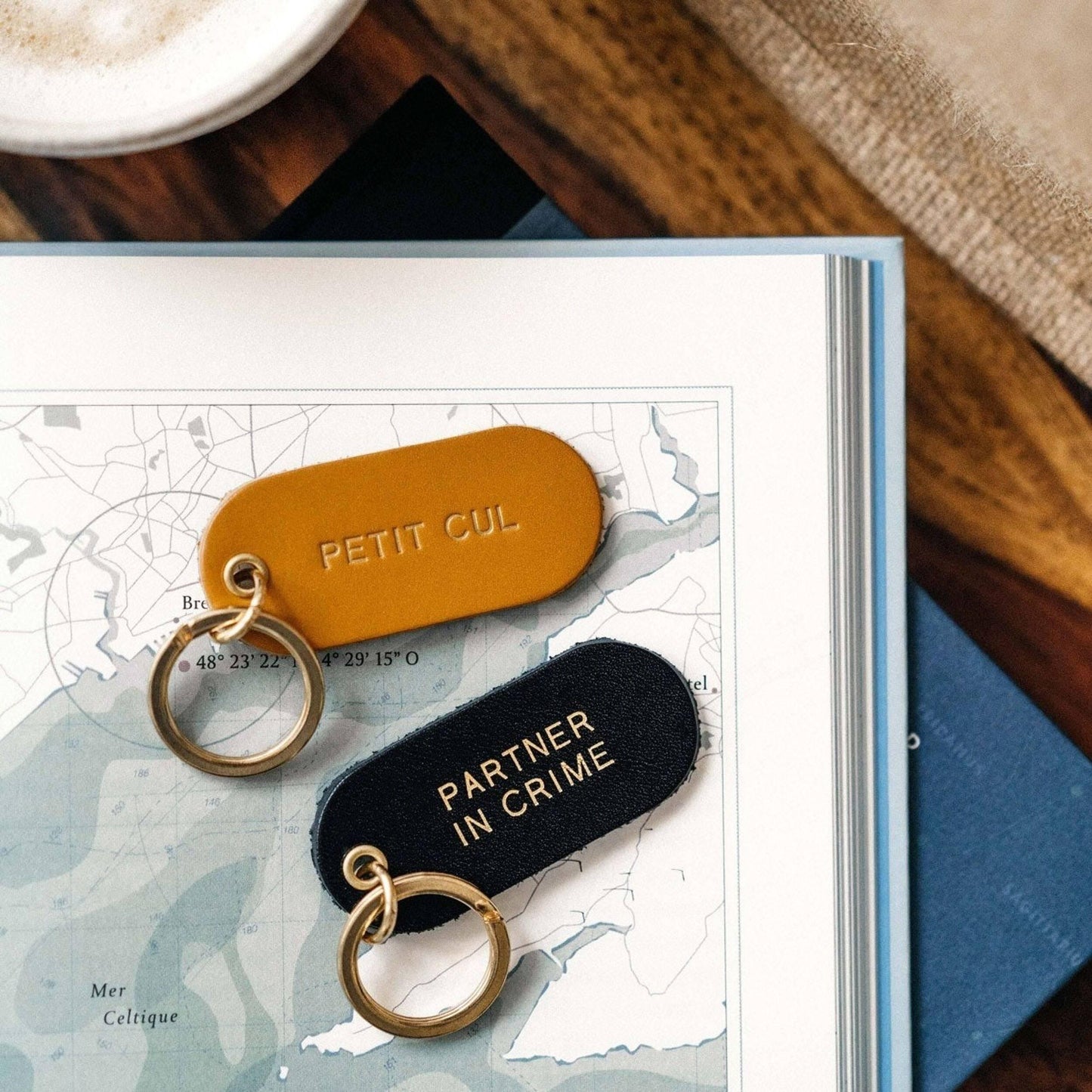 Porte-clé à message en cuir - petit cul - Mon alpaga