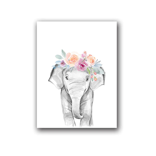 Affiches animaux couronnes de fleurs - Mon alpaga