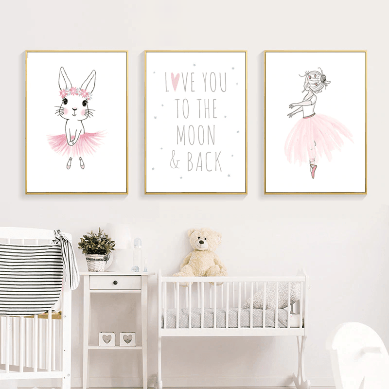 Affiches ballerine et petit lapin - Mon alpaga
