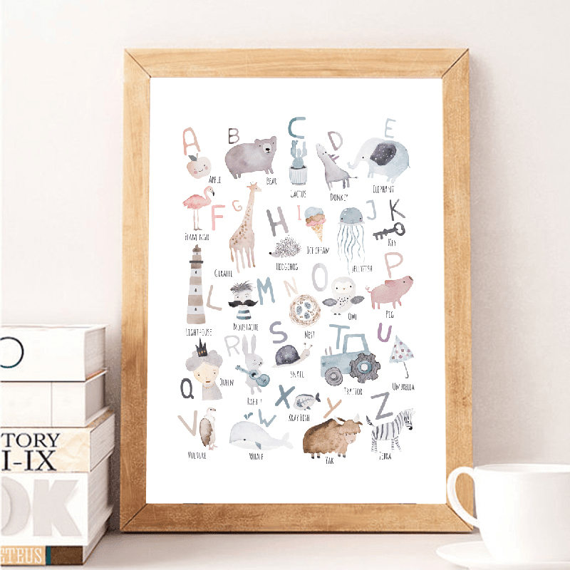 Affiche alphabet anglais - Mon alpaga