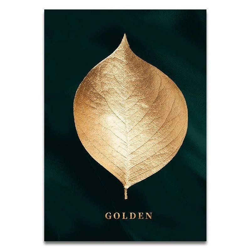 Affiches feuilles dorées - Mon alpaga
