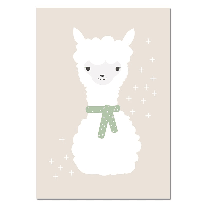 Affiche animaux pastel - Mon alpaga