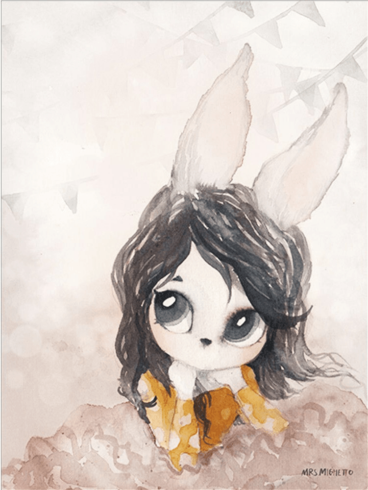 Affiche lapin & lapine - Mon alpaga