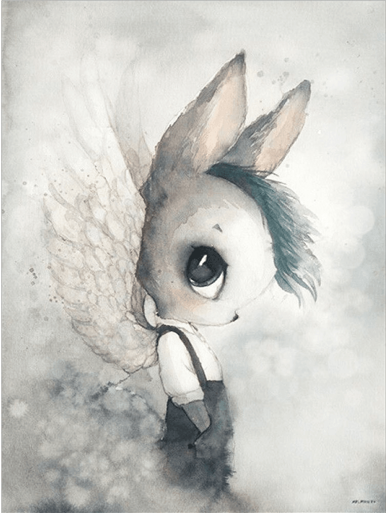 Affiche lapin & lapine - Mon alpaga