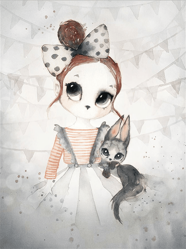 Affiche lapin & lapine - Mon alpaga