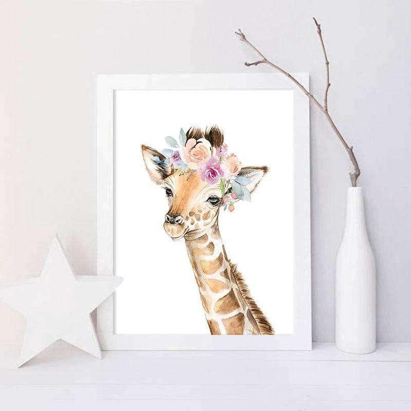 Affiches animaux couronnes de fleurs - Mon alpaga