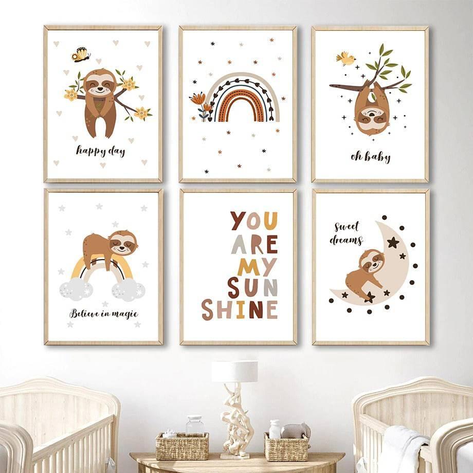 Affiches adorables paresseux - Mon alpaga