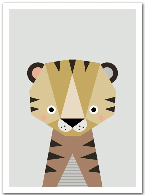 Affiche géométrique animaux de la savane - Mon alpaga