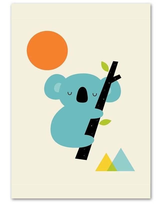 Affiche animaux colorés - Mon alpaga