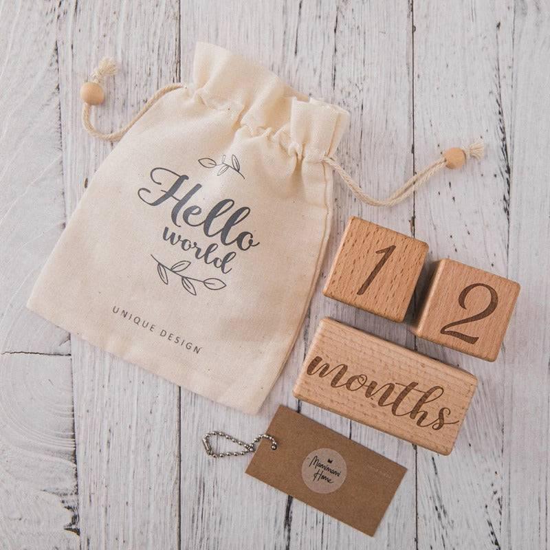Cubes en bois pour photo anniversaire - Mon alpaga