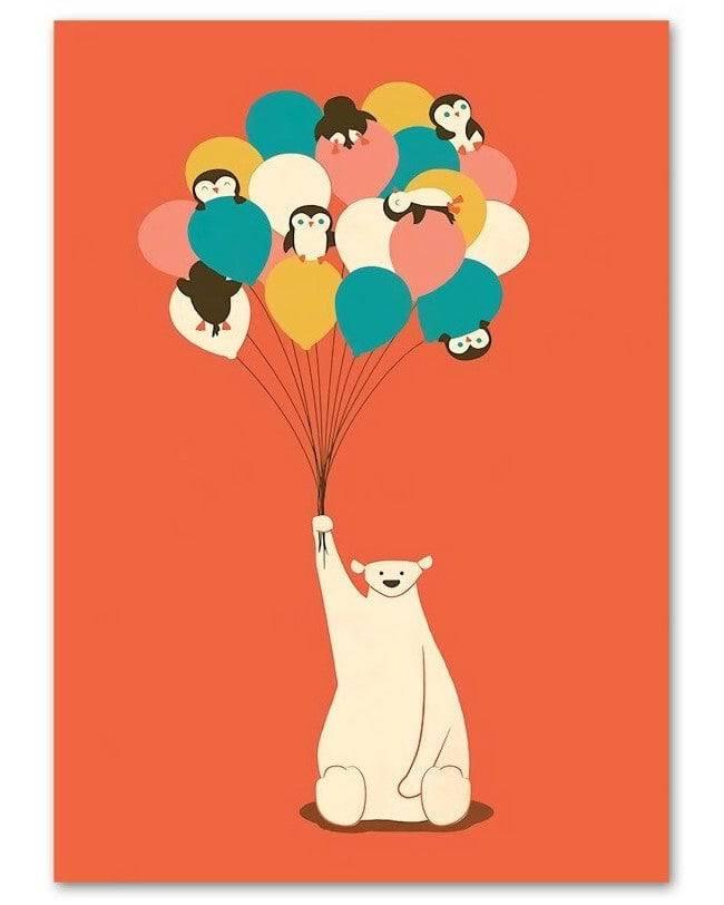 Affiche animaux colorés - Mon alpaga