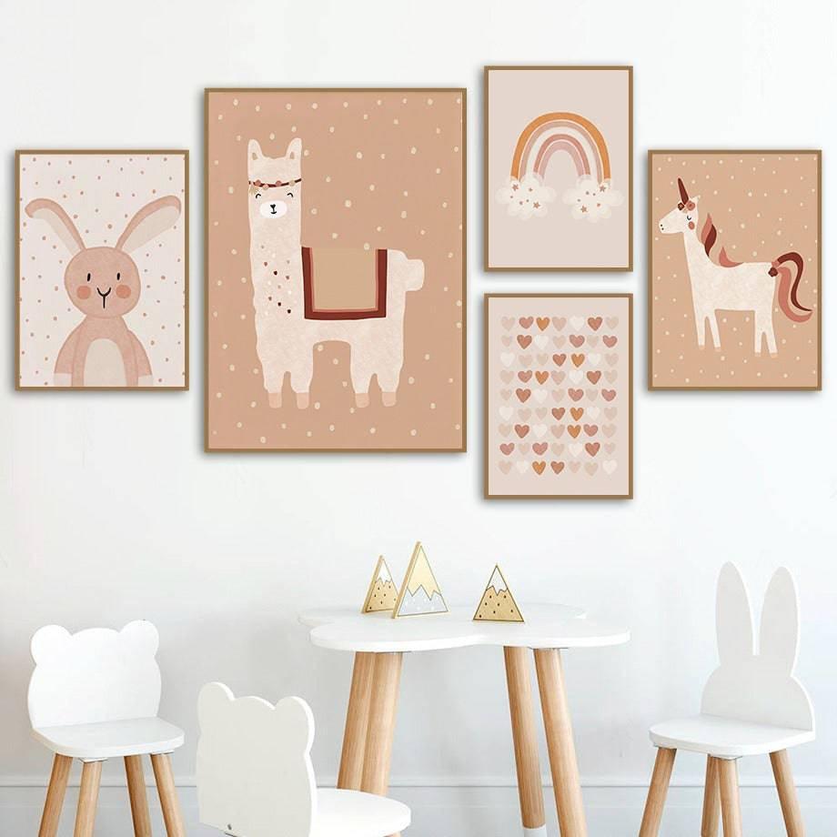 Affiche licorne, lama, lapin - Mon alpaga