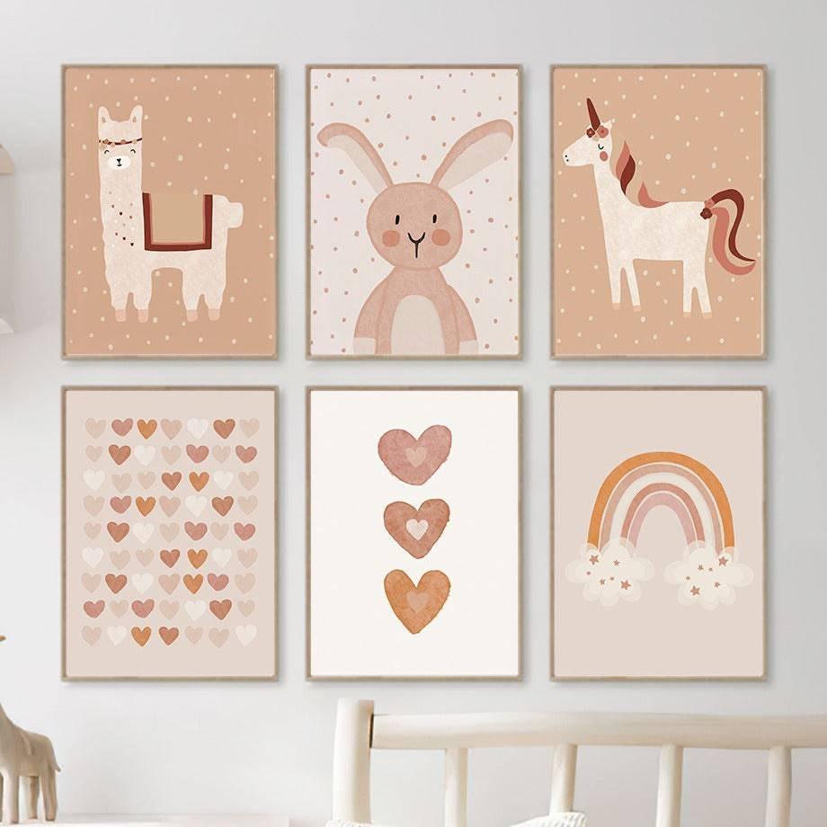 Affiche licorne, lama, lapin - Mon alpaga