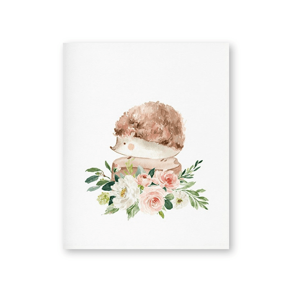 Affiche animaux fleurs roses et blanches - Mon alpaga