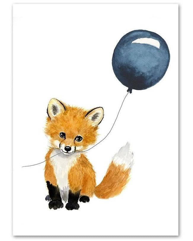 Affiche animaux de la forêt ballon - Mon alpaga