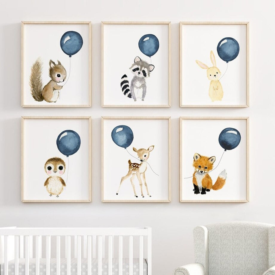 Affiche animaux de la forêt ballon – Mon alpaga