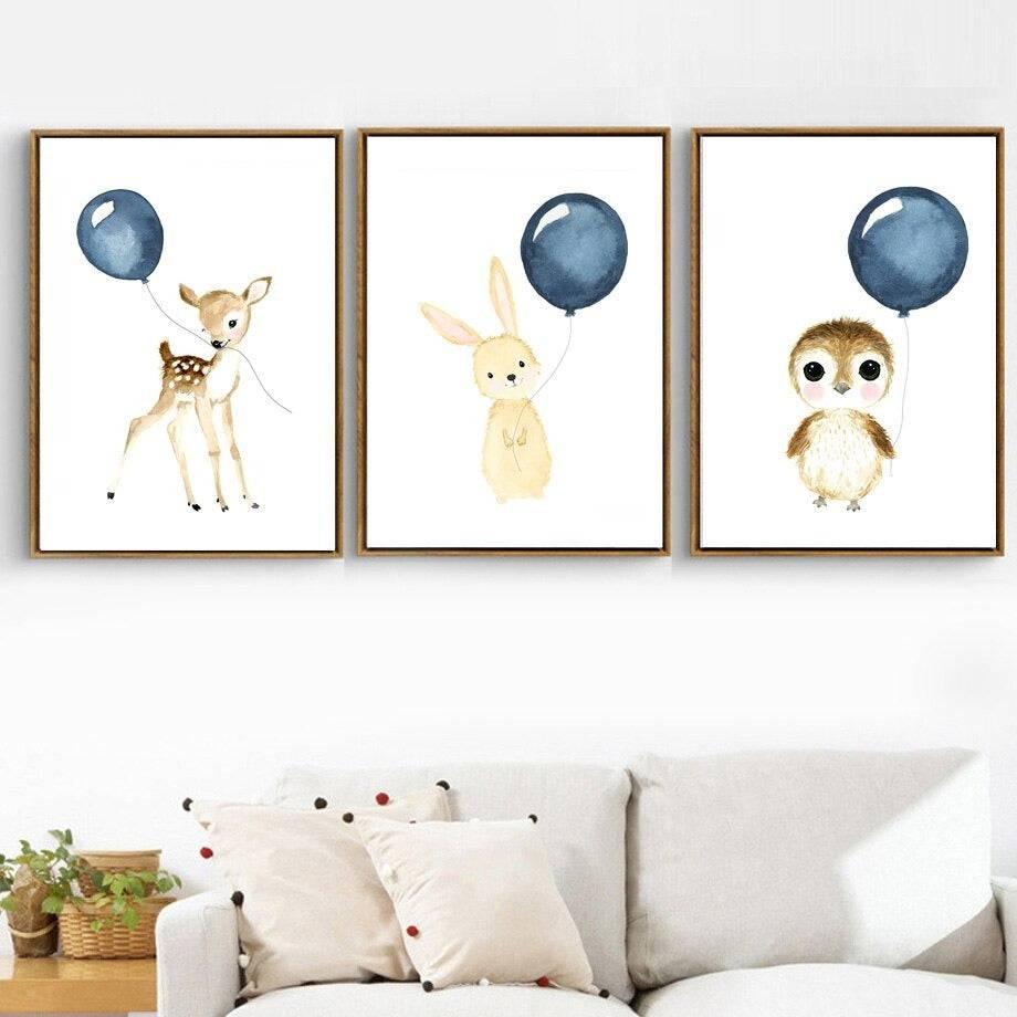 Affiche animaux de la forêt ballon - Mon alpaga