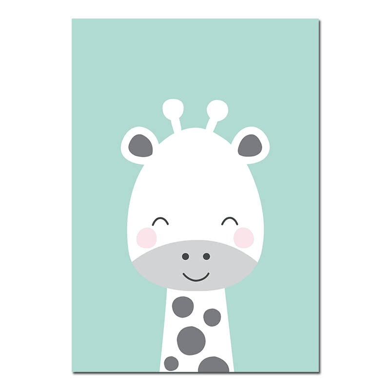 Affiche animaux bleu gris - Mon alpaga