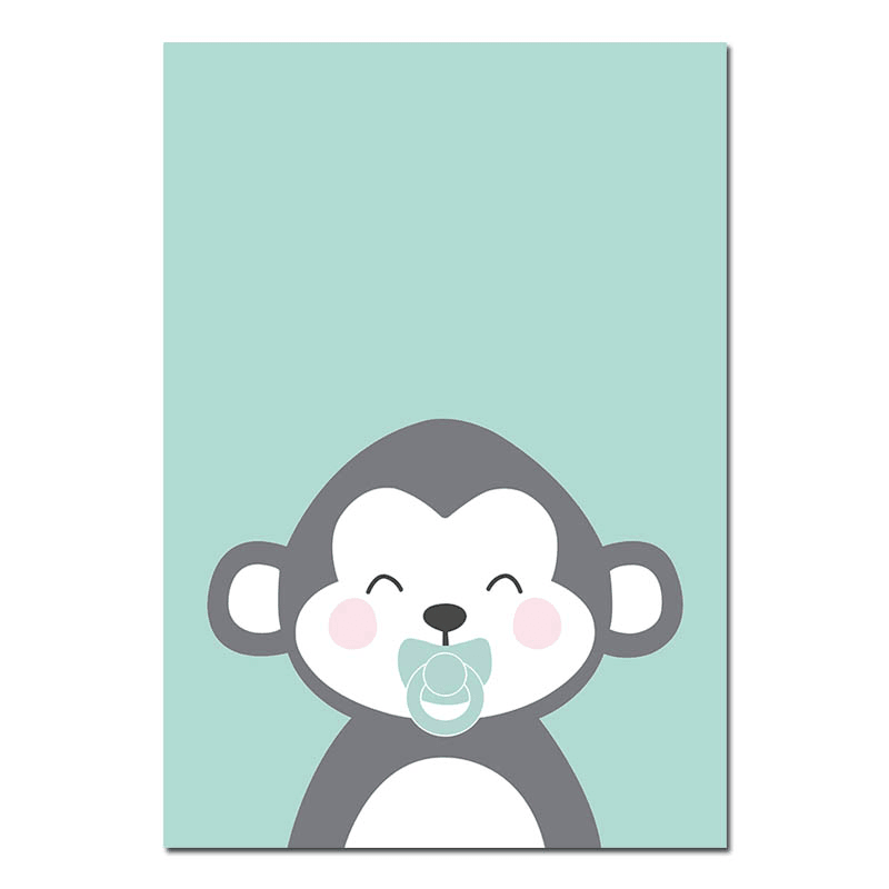 Affiche animaux bleu gris - Mon alpaga