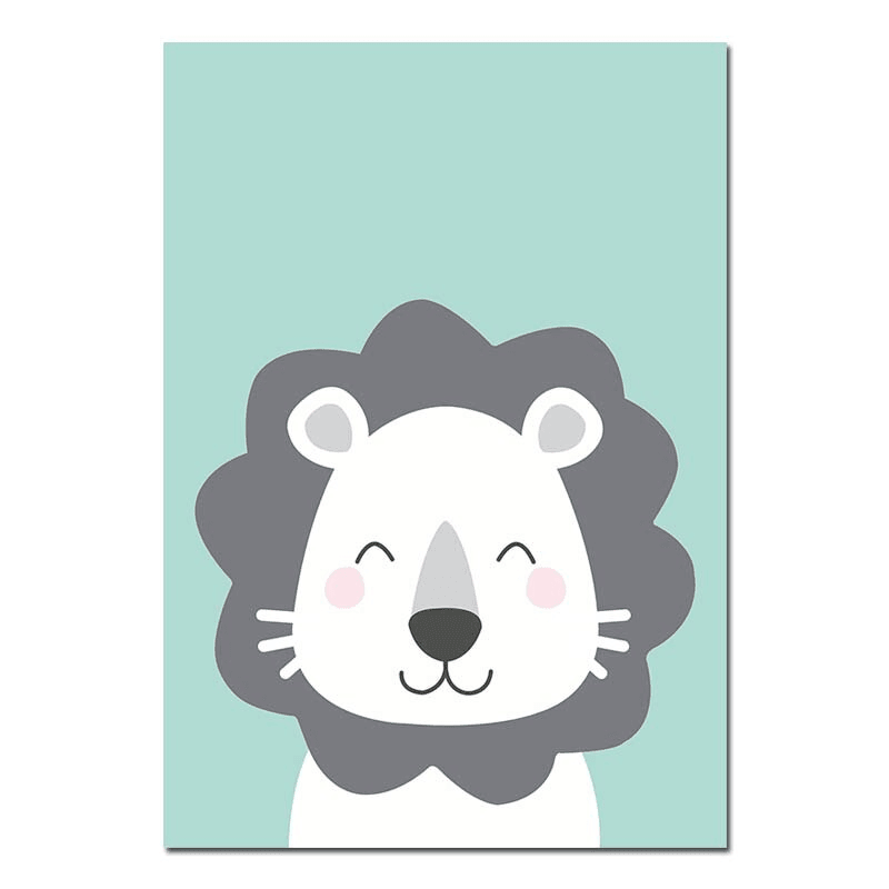 Affiche animaux bleu gris - Mon alpaga