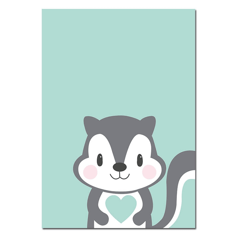 Affiche animaux bleu gris - Mon alpaga