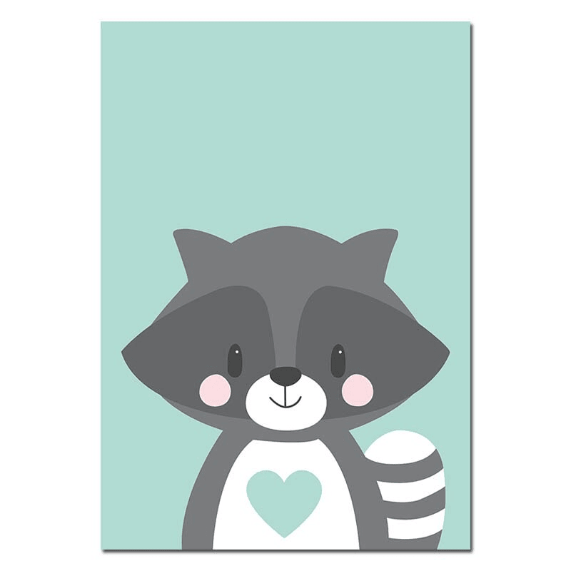 Affiche animaux bleu gris - Mon alpaga