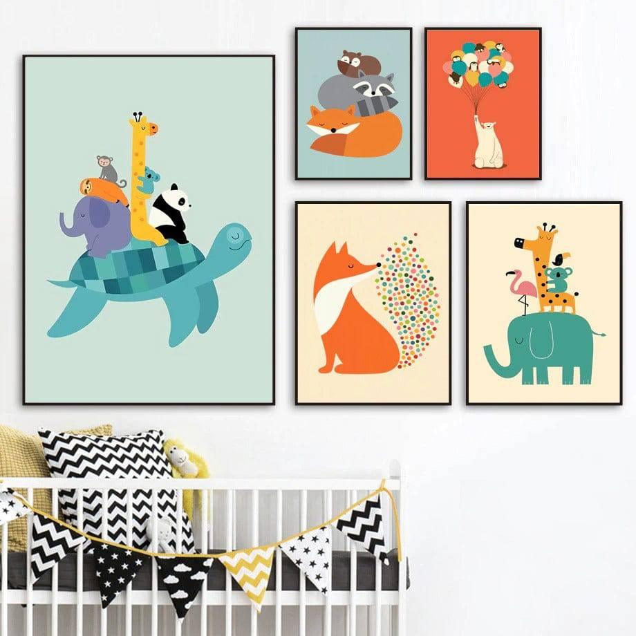 Affiche animaux colorés - Mon alpaga