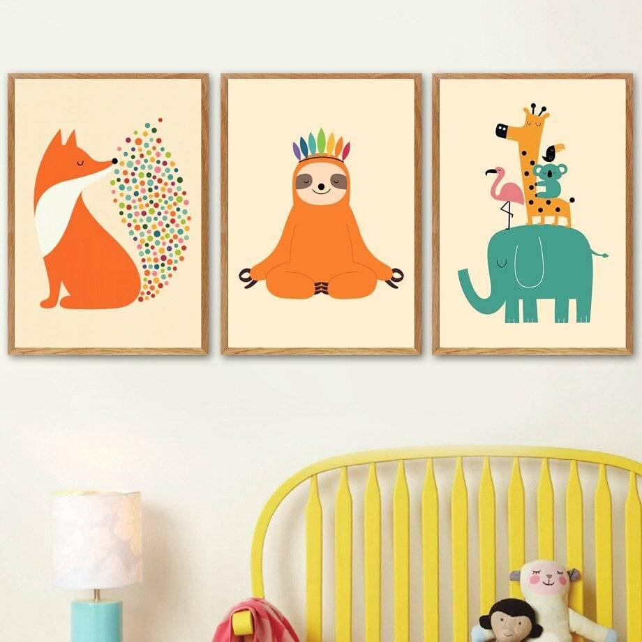 Affiche animaux colorés - Mon alpaga