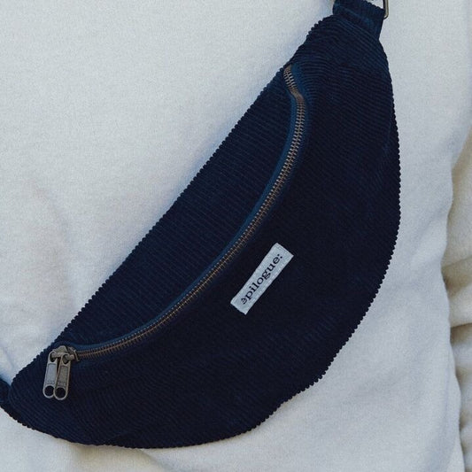 Sac banane velours côtelé - Navy