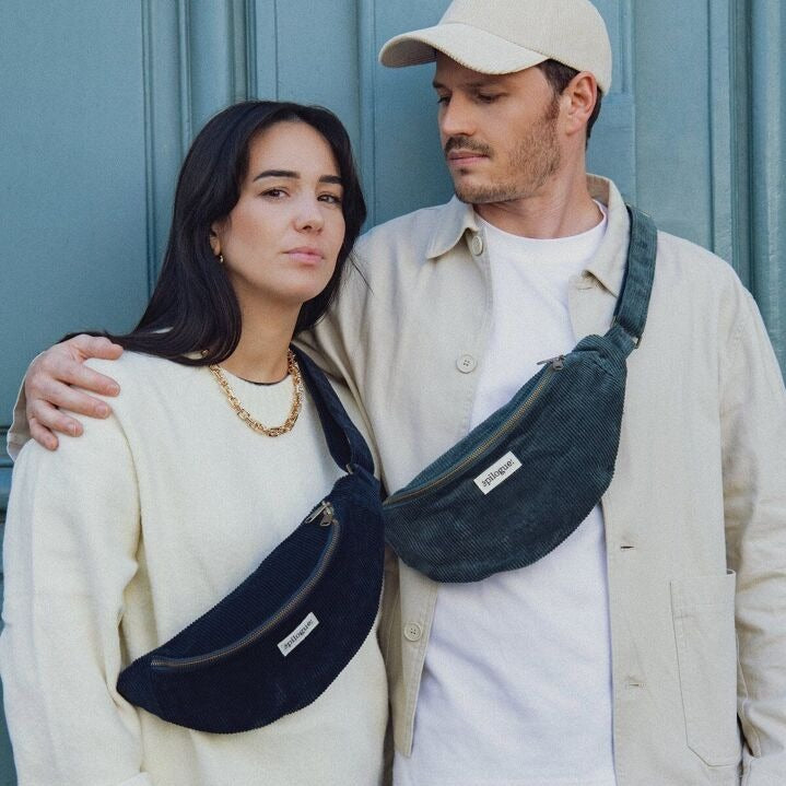 Sac banane velours côtelé - Navy