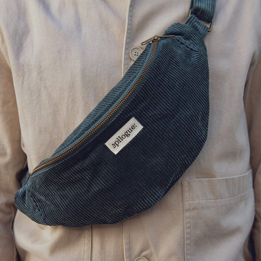 Sac banane velours côtelé - Bleu