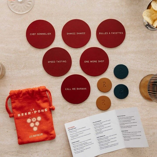 Jeu Beer Pong en cuir