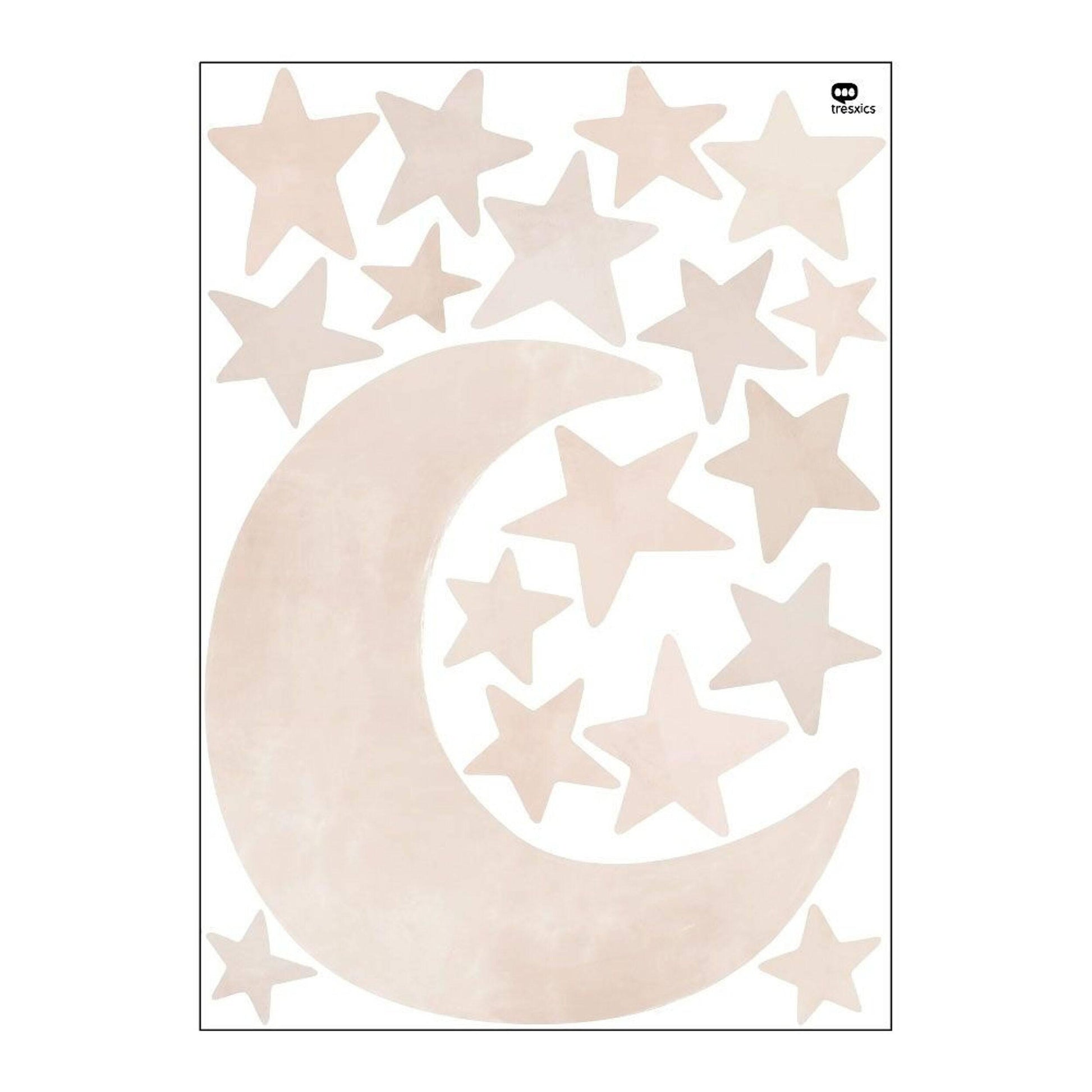 Stickers aquarelle lune et étoiles - Mon alpaga