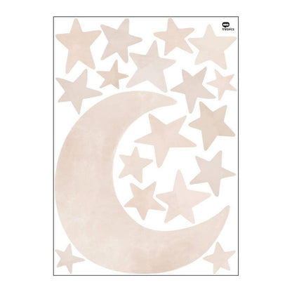 Stickers aquarelle lune et étoiles - Mon alpaga