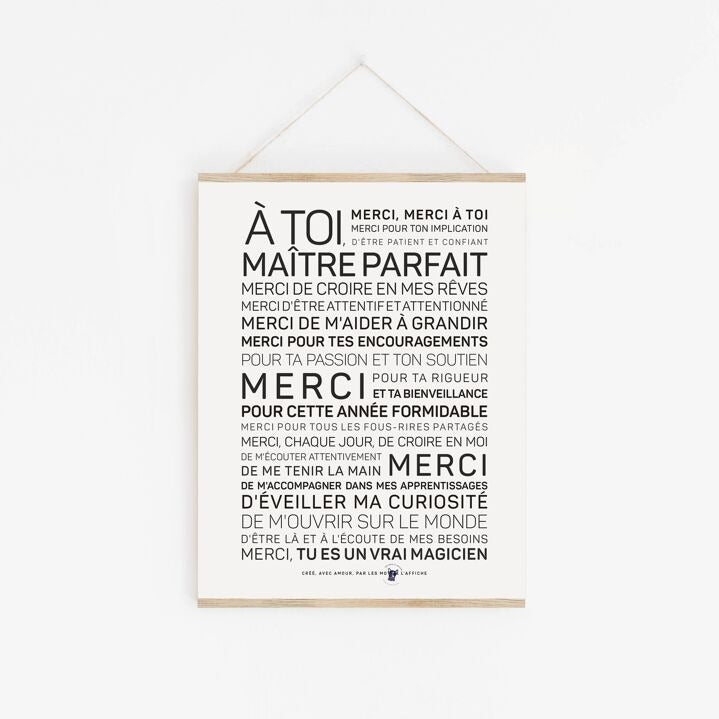 Affiche Merci Maitre