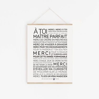 Affiche Merci Maitre – affiche de décoration murale