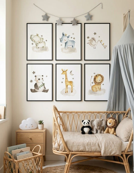 Affiches bébés animaux chambre enfant