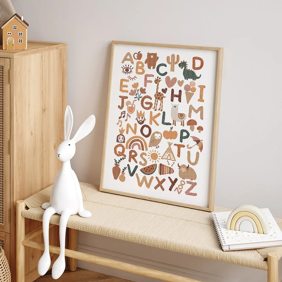 Affiches ours lapin enfant style boho - Mon alpaga