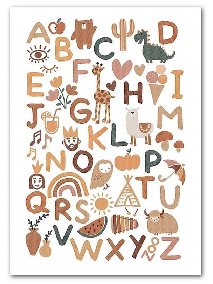 Affiches ours lapin enfant style boho - Mon alpaga