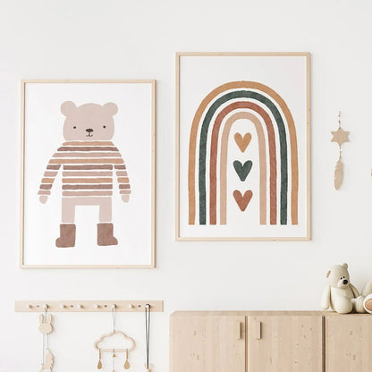 Affiches ours lapin enfant style boho - Mon alpaga