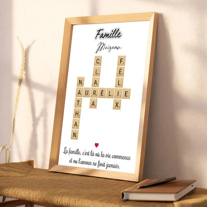 Affiche Scrabble Famille personnalisable