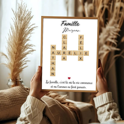 Affiche Scrabble Famille personnalisable