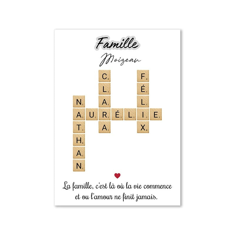 Affiche Scrabble Famille personnalisable